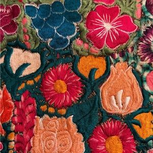 Floral Embroidered Accent Pillow Guatemala Boho